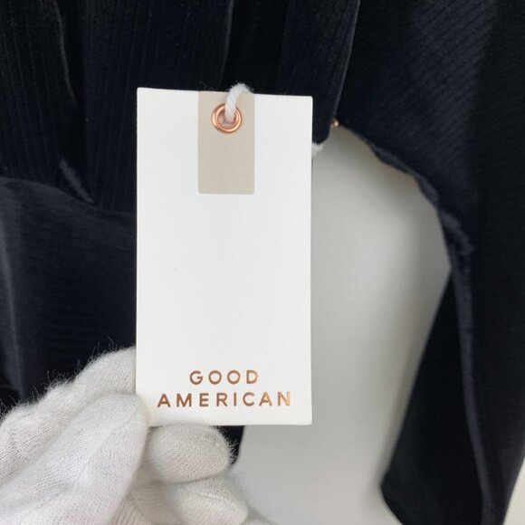 NWT Good American Dolman Velour Top In Black Size 2 - Picture 10 of 13